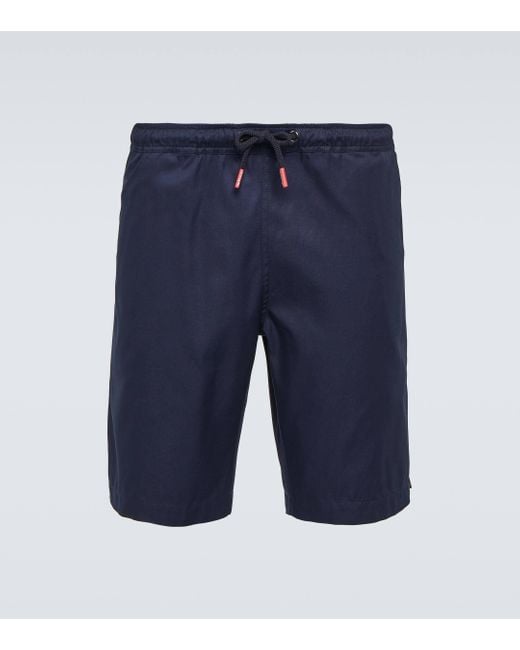 Kiton Blue Cotton Shorts for men