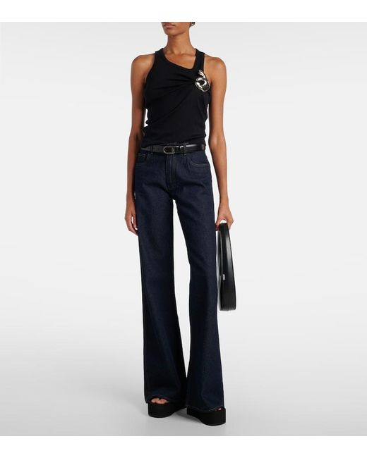 Coperni Black Emoji Embellished Cotton Tank Top