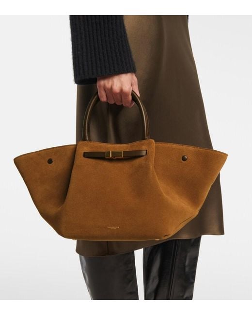 DeMellier London Brown New York Midi Suede Tote Bag
