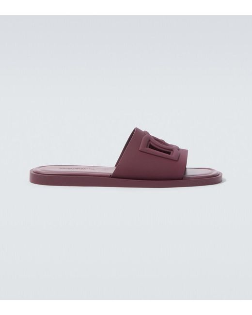 Dolce & Gabbana Purple Dg Rubber Slides for men