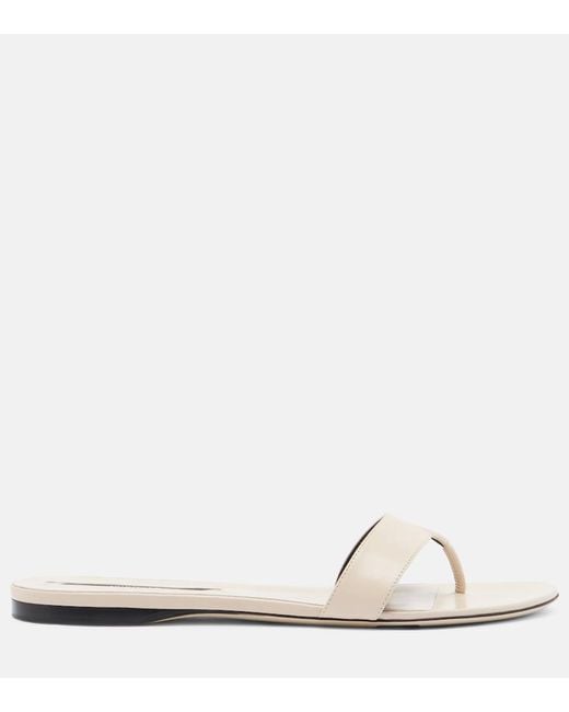 Christen Natural Helix Leather Thong Sandals