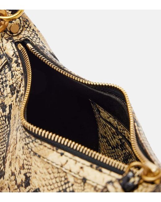 Isabel Marant Natural Oskan Moon Snake-Effect Leather Shoulder Bag