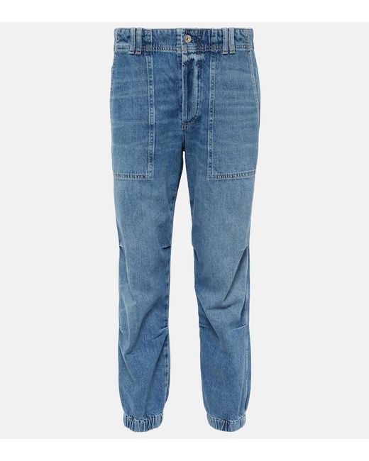 Citizens of Humanity Blue Mid-Rise-Hose Agni aus Twill