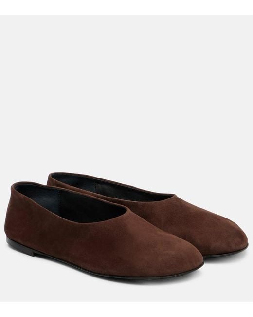 Proenza Schouler Brown Glove Suede Ballet Flats
