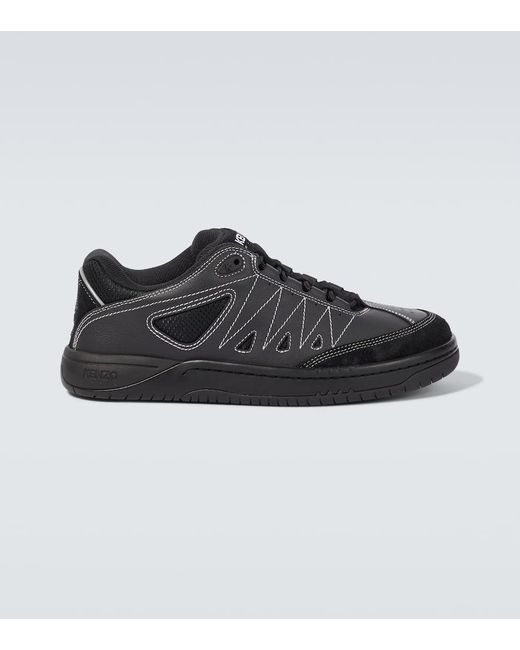 KENZO Black Pxt Leather Sneakers for men