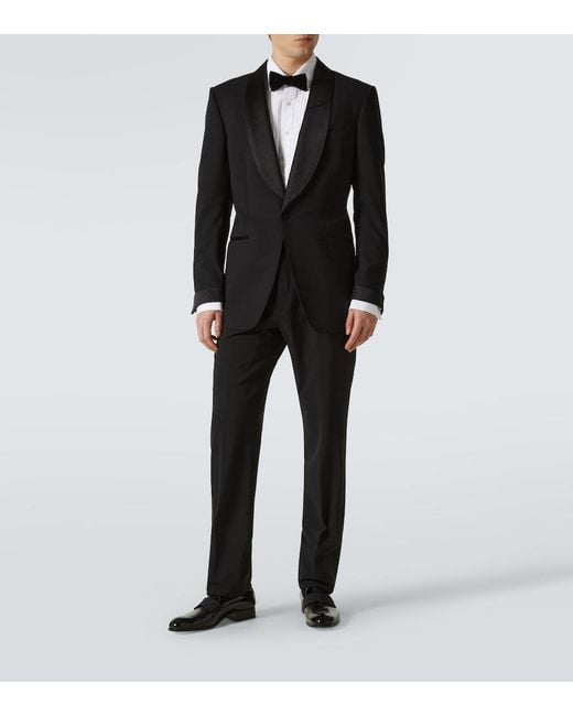 Tom Ford White Cotton Voile Tuxedo Shirt for men