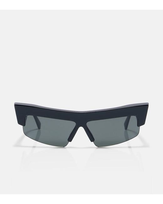 Phoebe Philo Black Sliced Cruise Rectangular Sunglasses