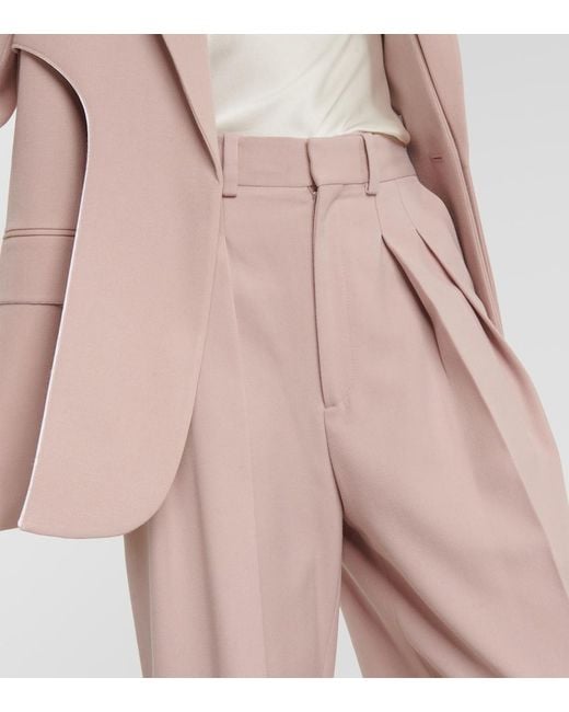 Victoria Beckham Pink High-Rise Wide-Leg Pants