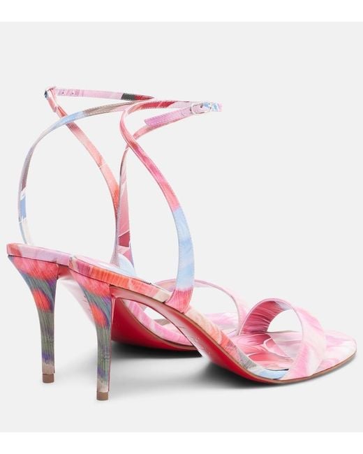 Christian Louboutin Pink Miss Z 80 Floral Sandals