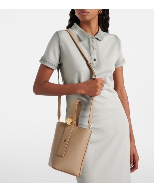 Loewe Natural Pebble Mini Leather Bucket Bag