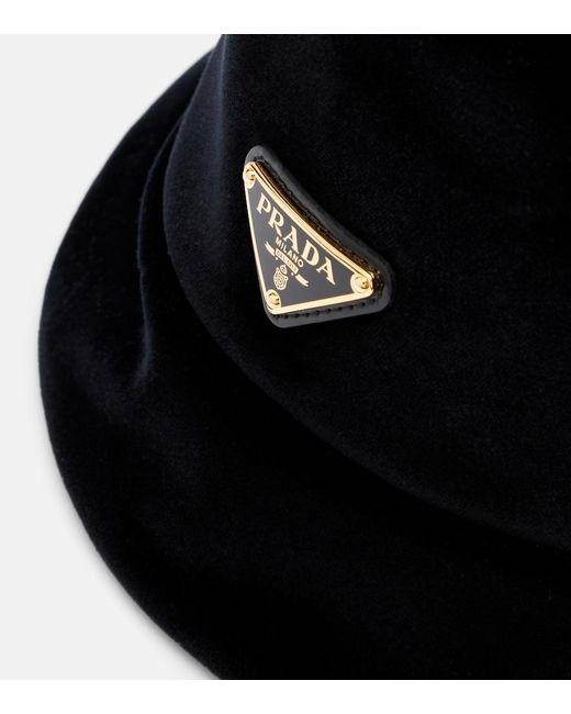 Prada Black Hut Aus Baumwollsamt