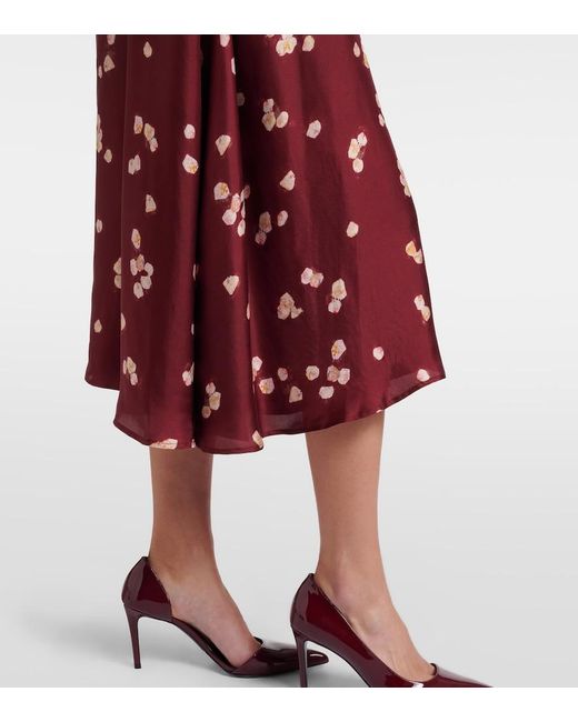 Altuzarra Red Belted Printed Silk Shirt Dress