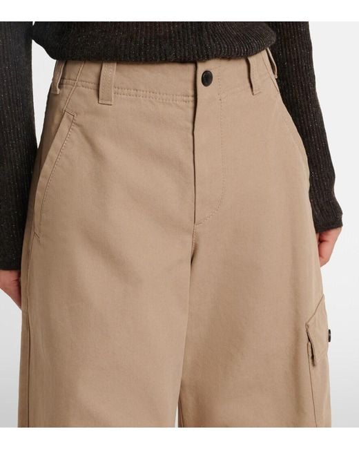 Brunello Cucinelli Natural Cotton Canvas Barrel-Leg Pants