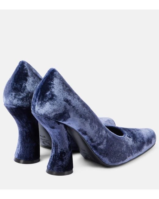 Dries Van Noten Blue 95 Velvet Pumps