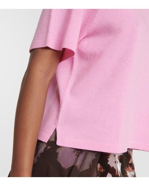 Jardin Des Orangers Pink Cutout Wool And Cashmere Top