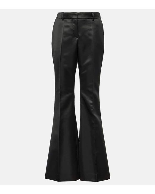 Nina Ricci Black Satin Flared Pants
