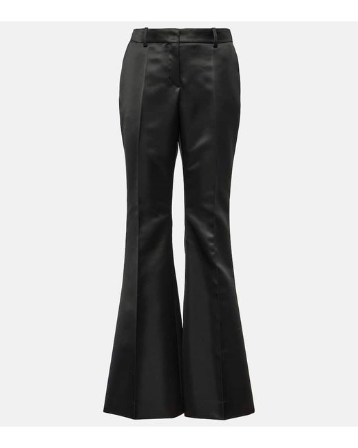 Pantalones flared de saten Nina Ricci de color Black