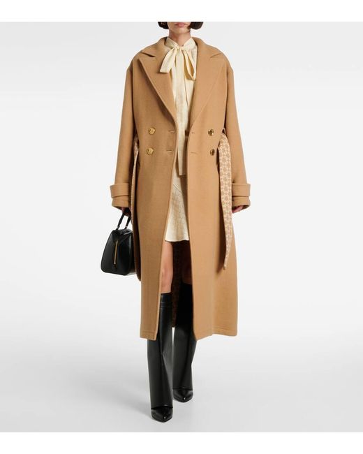 Givenchy Brown Mantel Aus Wolle Und Seide