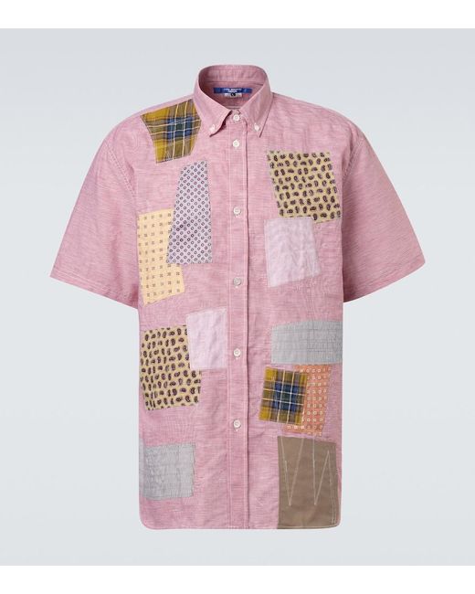 Camisa Bowling Algodon Y Lino Patchwork Junya Watanabe de hombre de color Pink