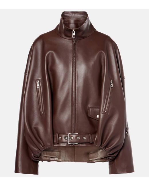 Loewe Brown Balloon Leather Jacket