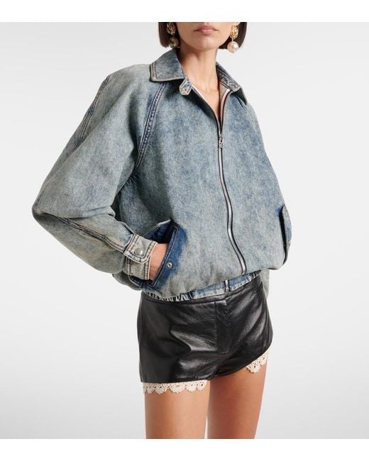 Magda Butrym Blue Denim Blouson Jacket