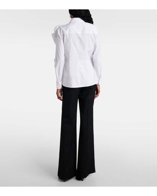 Camisa Rosette De Algodon Carolina Herrera de color White