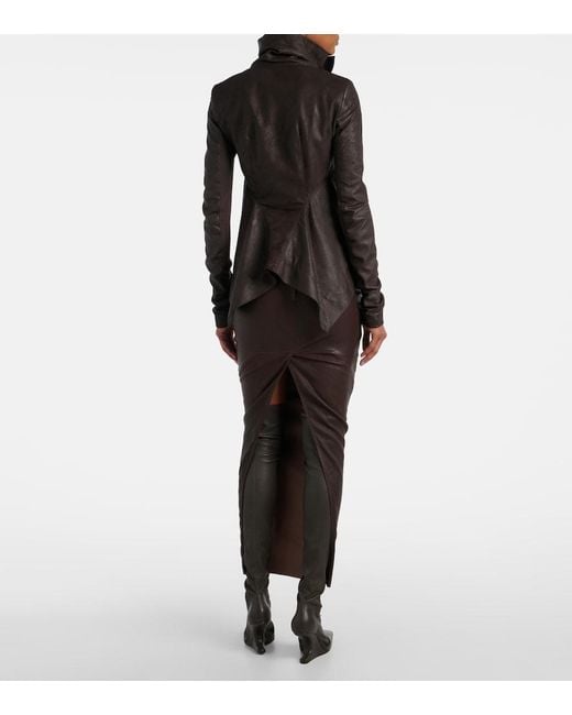 Rick Owens Black Naska Leather Biker Jacket