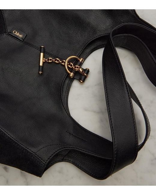 Chloé Black Balloon Medium Leather And Suede Shoulder Bag