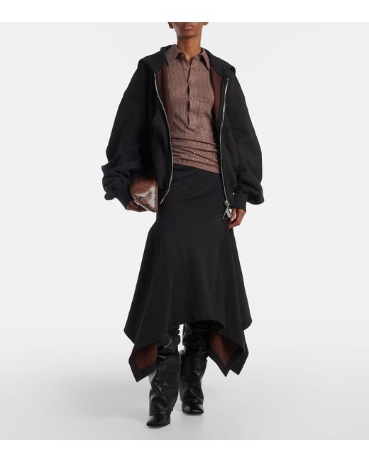 Gonna Midi Asimmetrica di The Attico in Black