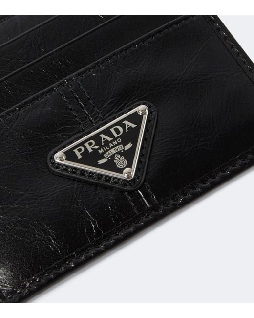 Prada Black Leather Card Holder for men