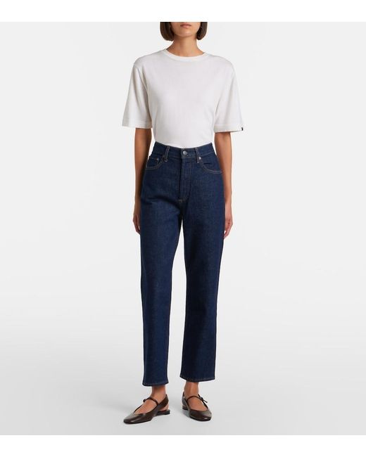 Agolde Blue '90S Cropped Straight Jeans