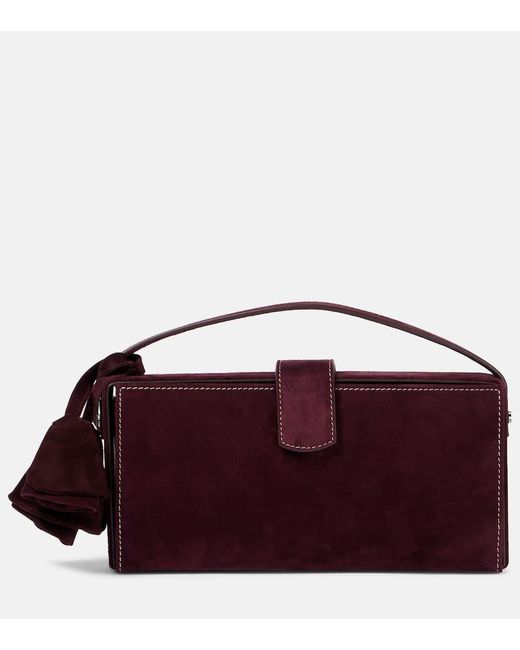 Magda Butrym Purple Apolonia Small Suede Clutch
