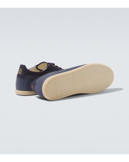 Brunello Cucinelli Blue Leather Sneakers for men