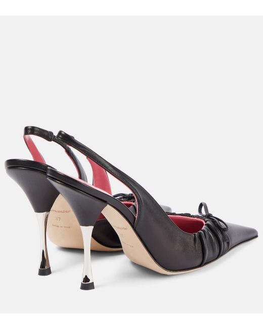 Blumarine Red Carla 105 Leather Slingback Pumps