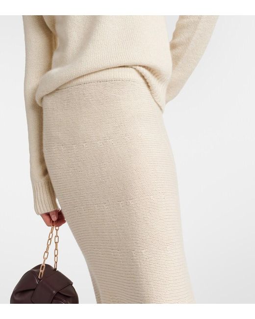 Gabriela Hearst Natural Manni Knitted Cashmere Maxi Skirt