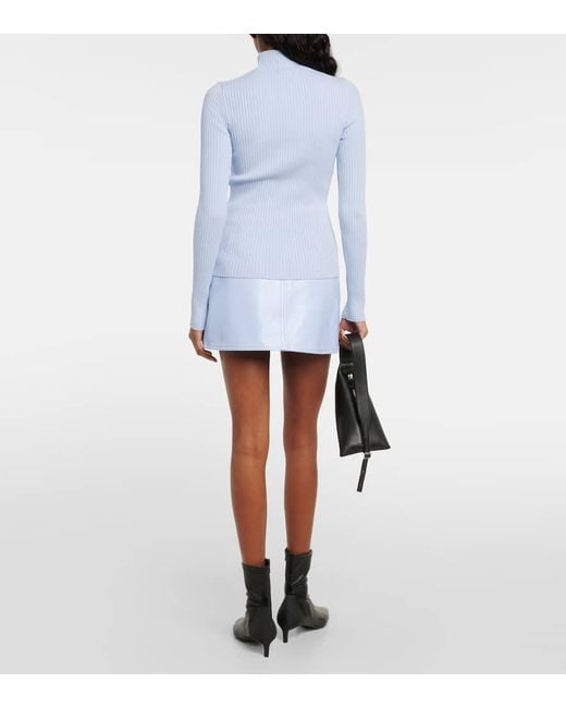 Jersey De Cuello Mock Acanalado Courreges de color Blue