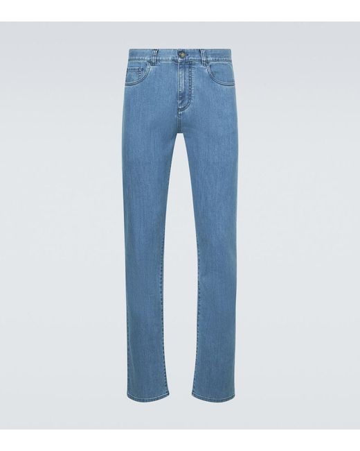 Canali Blue Slim Jeans for men