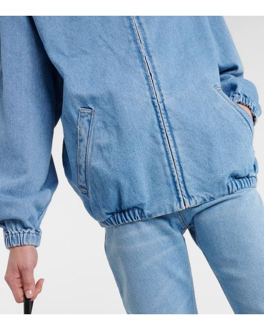 Giacca di jeans con logo di Prada in Blue