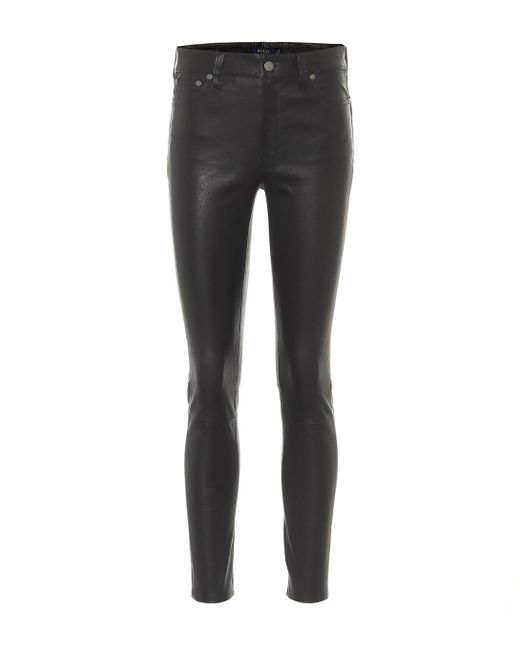 Polo Ralph Lauren High-rise Skinny Leather Pants in Black (Grey) - Save ...