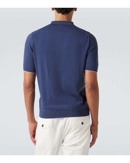 Eleventy Blue Cotton Polo Shirt for men