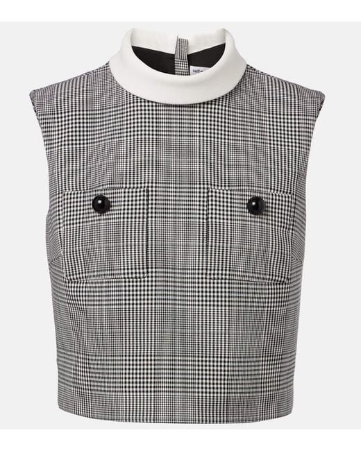 Self-Portrait Gray Prince Of Wales Check Top