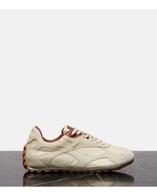 Bottega Veneta White Sneakers Orbit Flash Mit Veloursleder