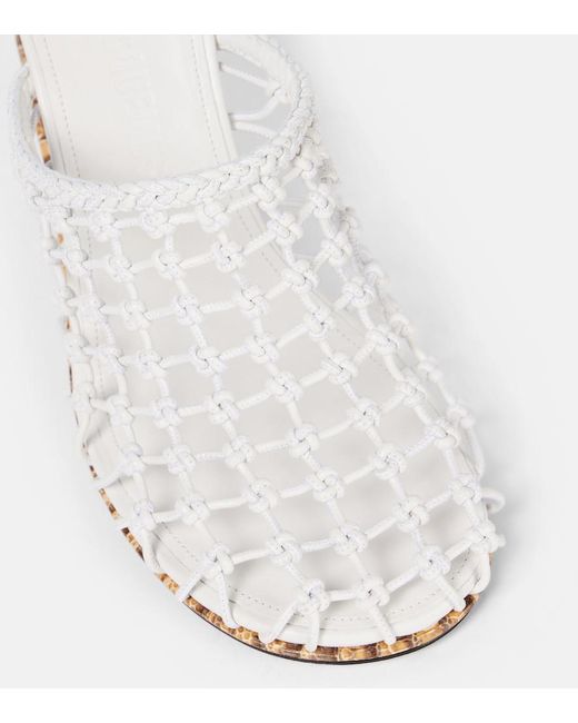 Jacquemus White Doubles Netted Wedge Sandals
