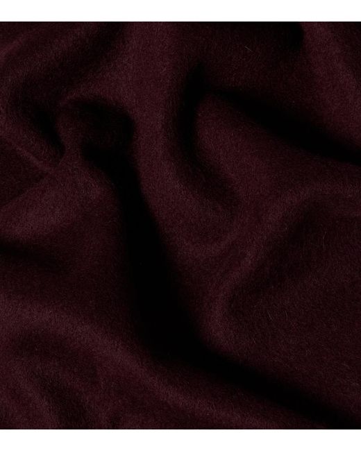 Max Mara Purple Logo Wool Scarf