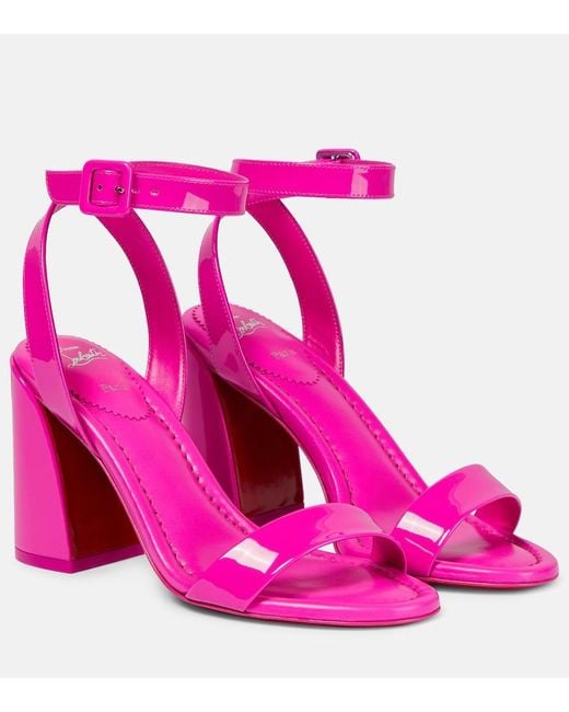 Christian Louboutin Pink Miss Sabina 85 Patent Leather Sandals