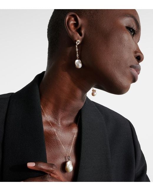 Mateo White 14Kt Necklace With Baroque Pearl And Diamonds