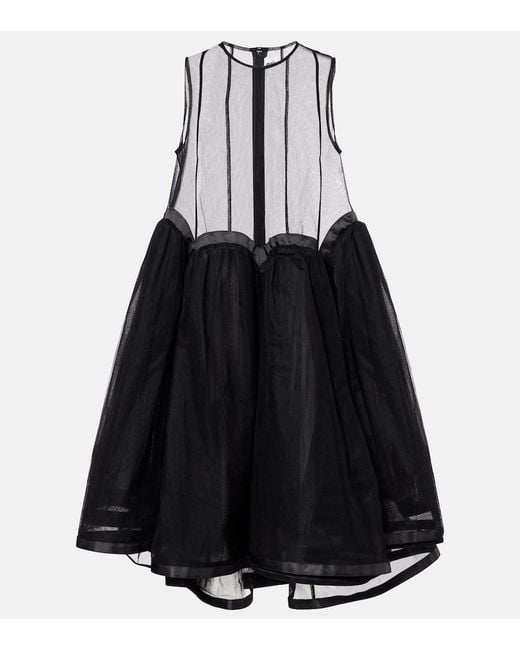 Noir Kei Ninomiya Black Tulle Midi Dress