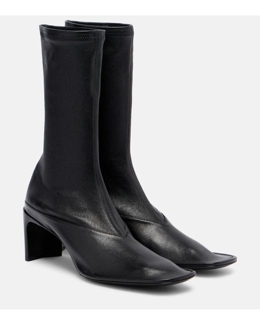 Jil Sander Black Trunk Leather Mid-Calf Boots