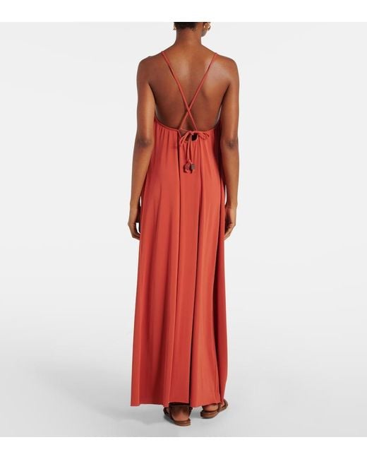 Eres Orange Tiana Halterneck Maxi Dress