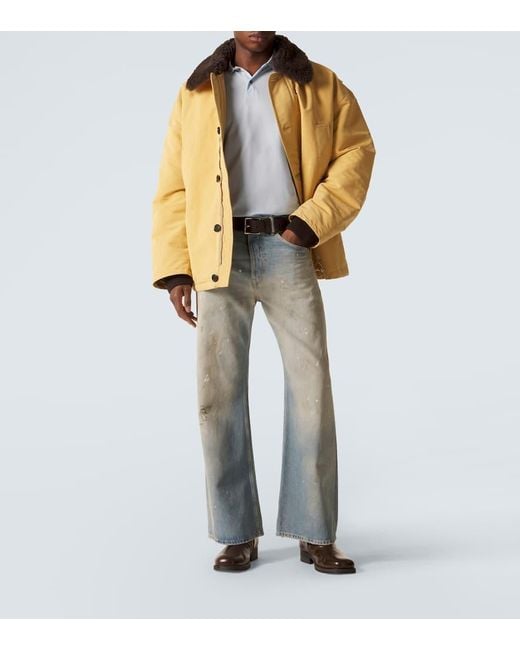 Acne Blue 2021M Distressed Wide-Leg Jeans for men